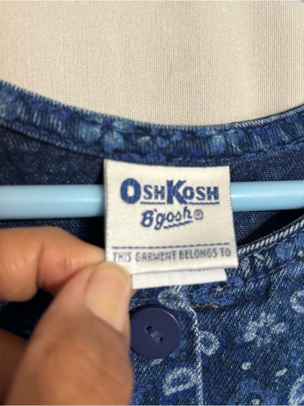 OshKosh B’Gosh Toddler’s size 5 Navy Floral Button-Front Denim Dress - Picture 4 of 7